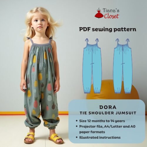 Dora tie shoulder jumpsuit (for girls)