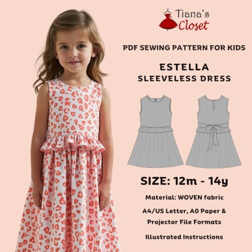 Estella sleeveless dress with ruffle trim