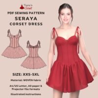 Seraya basque waist corset dress