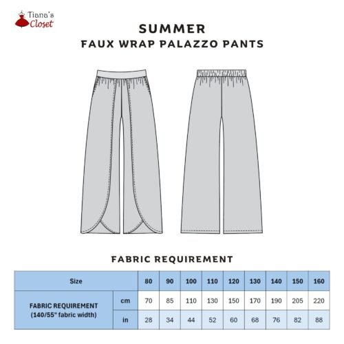 Summer faux wrap pants (kids) - Image 2