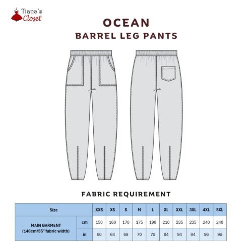 Ocean elastic waist barrel leg pants - Image 2