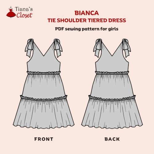 Bianca tie shoulder dress (for kids) - Image 2