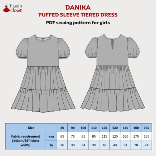 Danika puffed sleeve tiered dress (kids) - Image 2