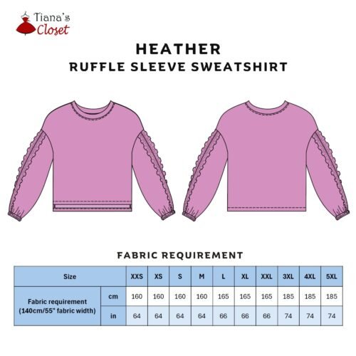Heather ruffle sleeve sweatshirt - Image 2