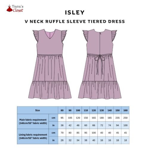 Isley flutter sleeve dress (for kids) - Image 2