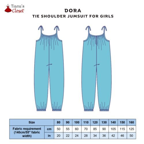 Dora tie shoulder jumpsuit (for girls) - Image 2