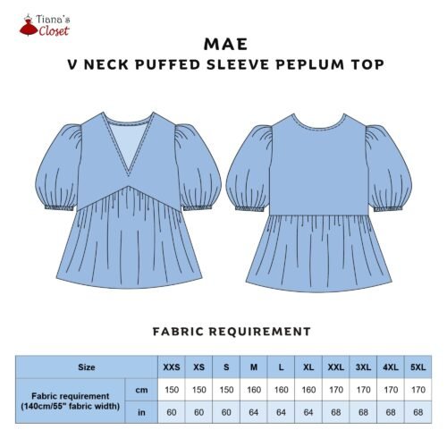Mae V neck puffed sleeve top - Image 4