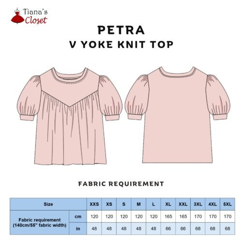 Petra V yoke puff sleeve knit top - Image 2