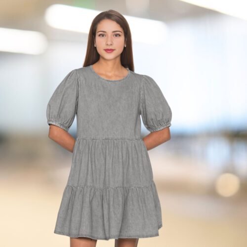 Danika puffed sleeve tiered dress (women) - Image 2