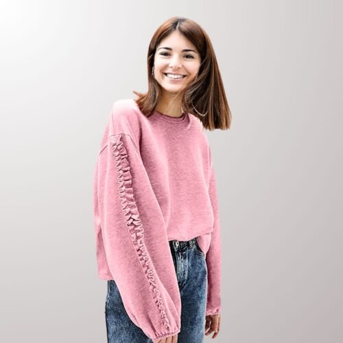 Heather ruffle sleeve sweatshirt - Image 3