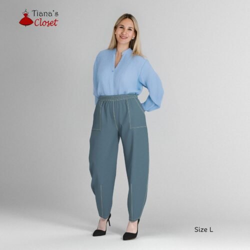 Ocean elastic waist barrel leg pants - Image 5