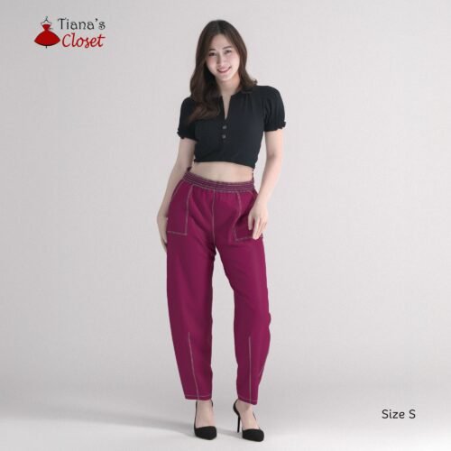 Ocean elastic waist barrel leg pants - Image 6