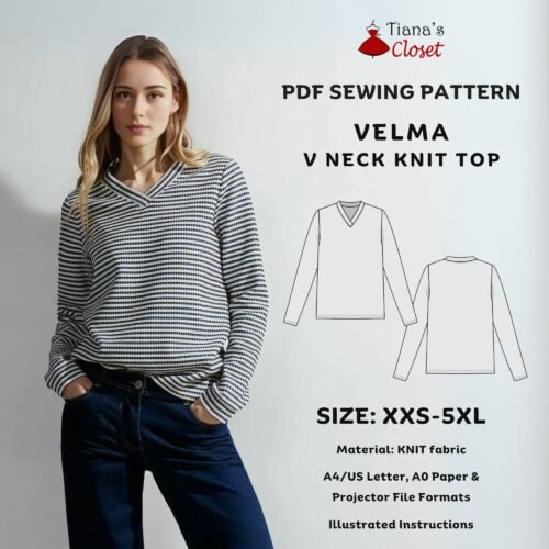 Velma basic V neck knit top