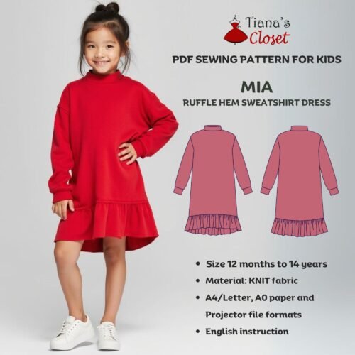 Mia mock neck sweatshirt dress (kids)