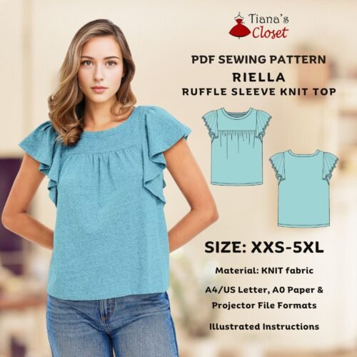 Riella flutter sleeve top
