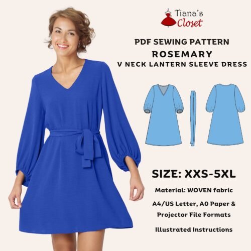 Rosemary lantern sleeve dress