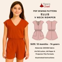 Ellis cap sleeve V neck romper (kid's)