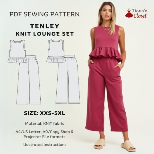 Tenley knit lounge top and shorts set