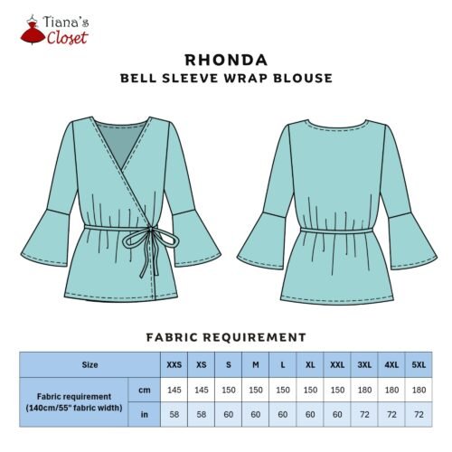 Rhonda wrap front top - Image 2