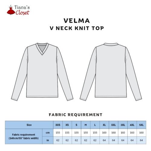 Velma basic V neck knit top - Image 2