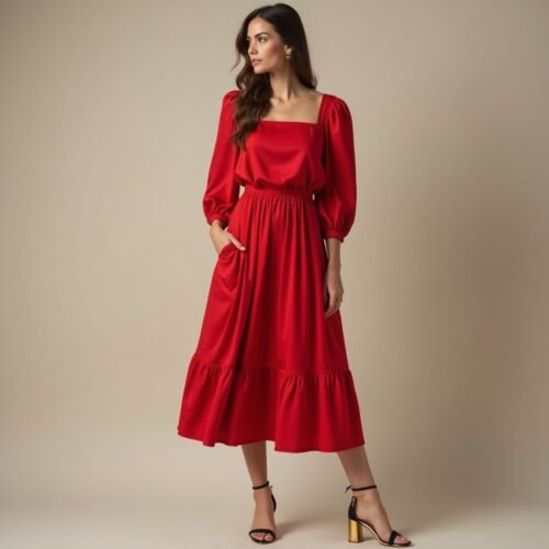 Gabriela square neck midi dress - Image 3