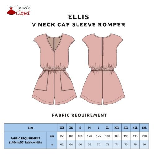 Ellis cap sleeve V neck romper (women's) - Image 2