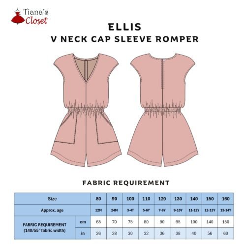 Ellis cap sleeve V neck romper (kid's) - Image 2