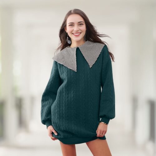 Raelyn statement collar sweatshirt dress - Image 3