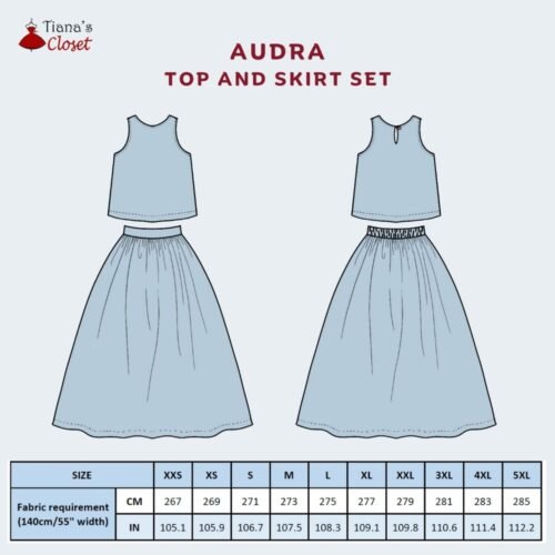 Audra sleeveless top and midi skirt set - Image 2