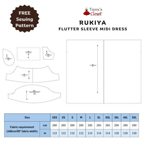 Rukiya flutter sleeve dress - Image 2