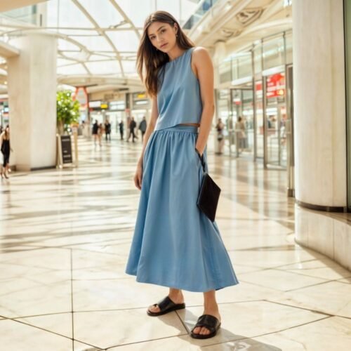Audra sleeveless top and midi skirt set - Image 3