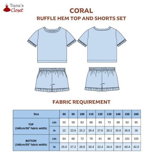 Coral knit top and shorts set (for kids) - Image 3