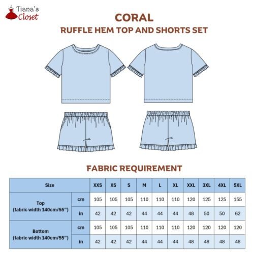 Coral knit top and shorts set (for women) - Image 2