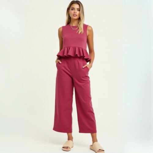 Tenley knit lounge top and shorts set - Image 4