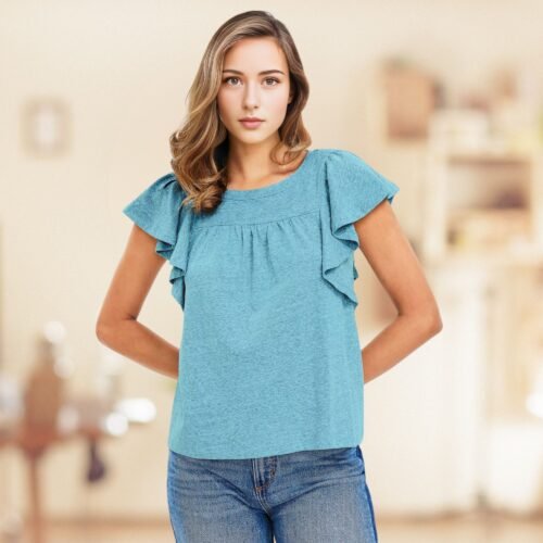 Riella flutter sleeve top - Image 3