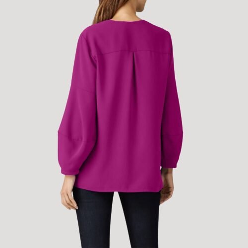 Blythe lantern sleeve V neck tunic top - Image 5
