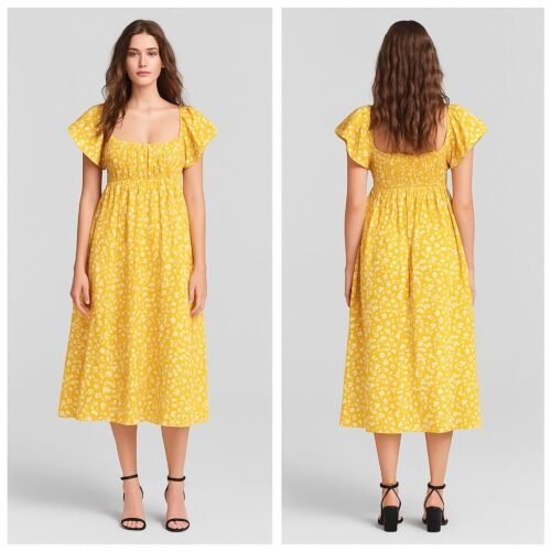 Rukiya flutter sleeve dress - Image 4