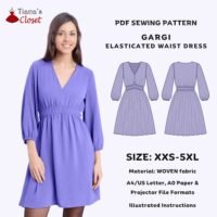 Gargi V neck elasticated waist dress