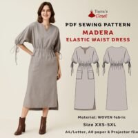 Madera dolman sleeve elasticated waist dress