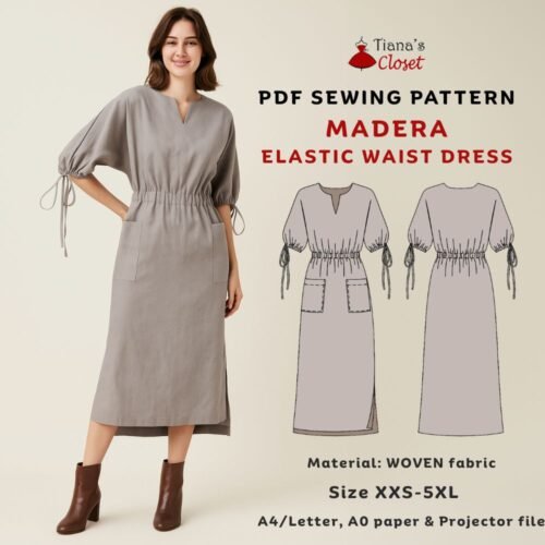 Madera dolman sleeve elasticated waist dress