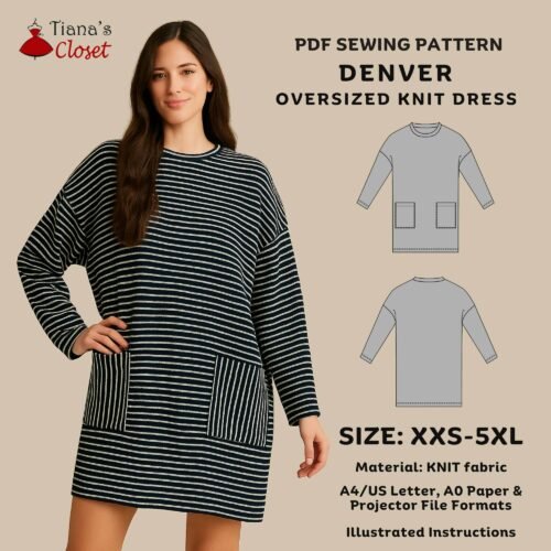 Denver patch pocket straight cut knit dress