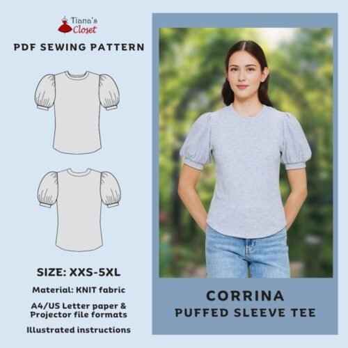 Corrina short puffed sleeve tee