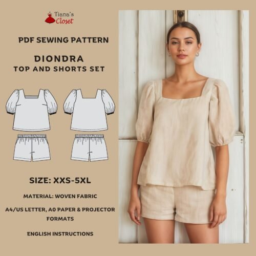 Diondra top and shorts matching set