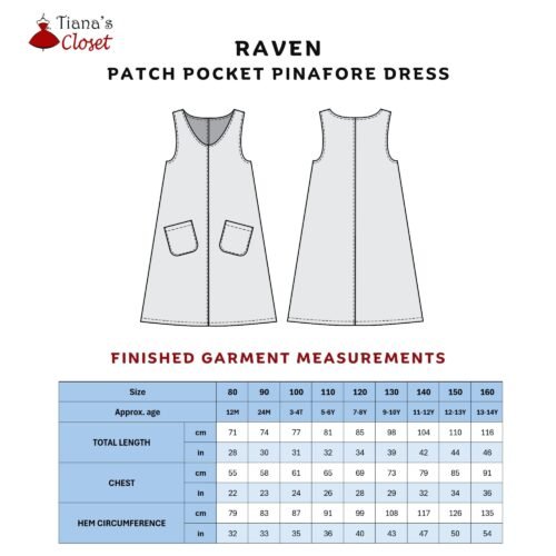 Raven patch pocket pinafore dress (kids) - Image 2