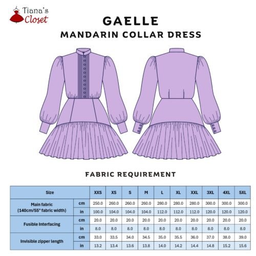 Gaelle Mandarin collar puffed sleeve dress - Image 2