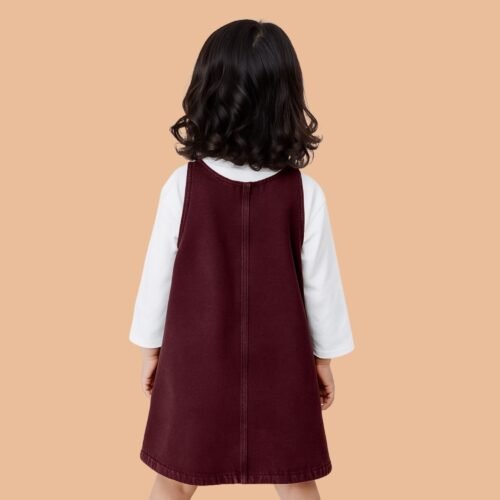 Raven patch pocket pinafore dress (kids) - Image 4