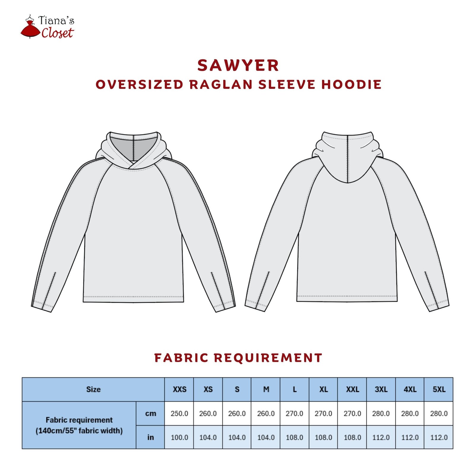 Sawyer oversized raglan sleeve hoodie - Image 2