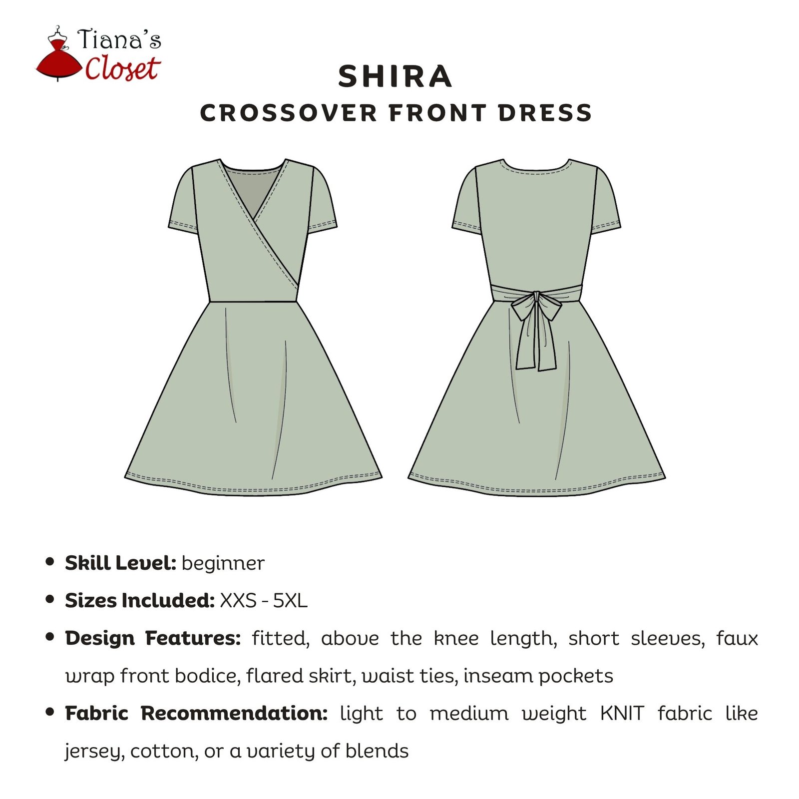 Shira faux wrap front knit dress - Image 2