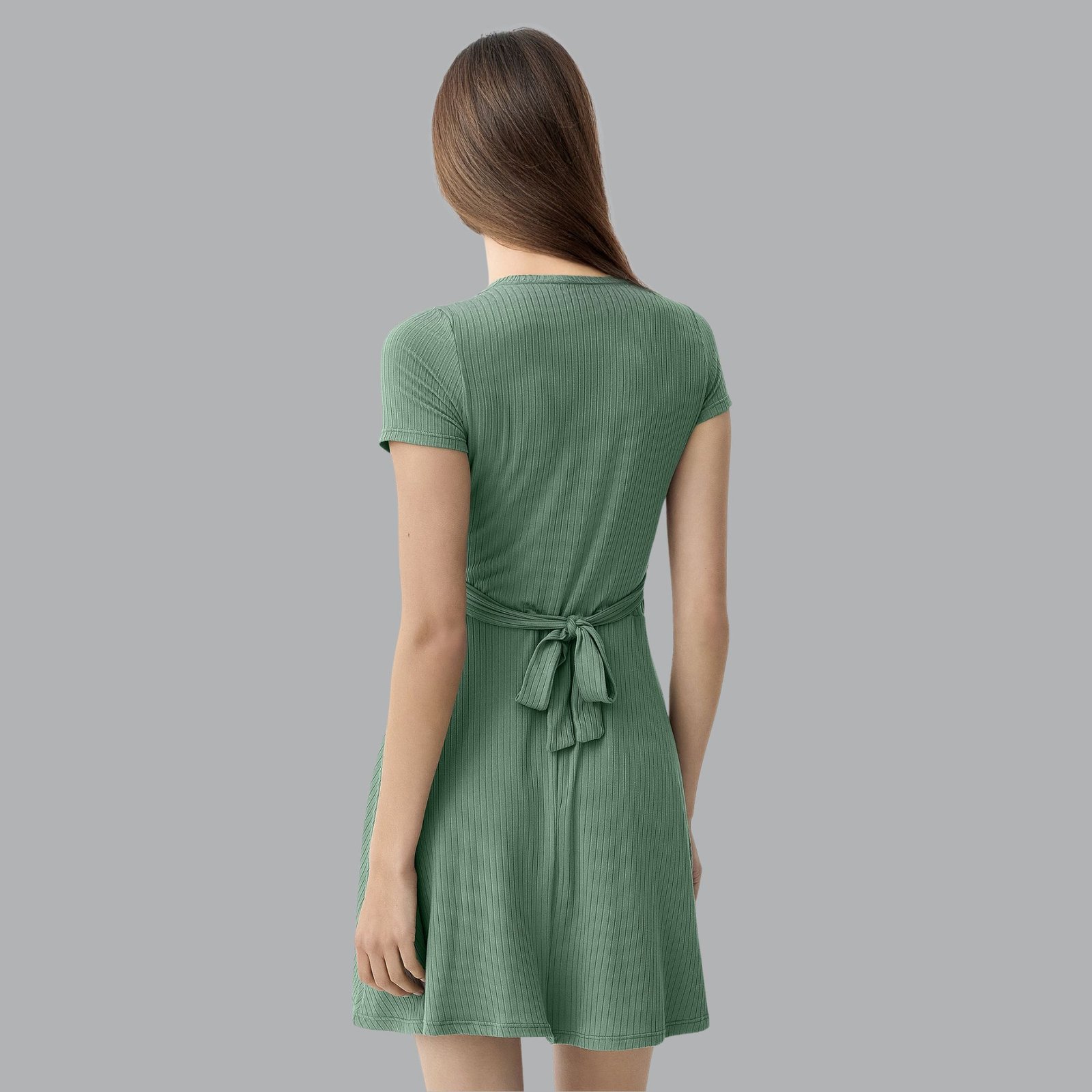 Shira faux wrap front knit dress - Image 4