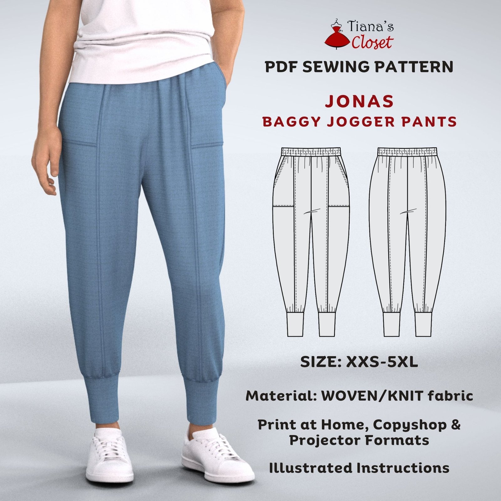 Jonas patch pocket baggy jogger pants